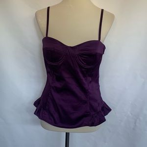 Pretty Peplum Purple Corset style top size L